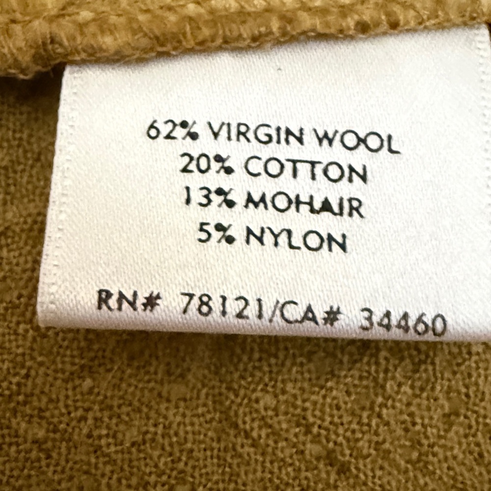 Eileen Fisher wool mixed mohair blazer jacket dress jacket M mustard made in USA - Picture 10 of 11